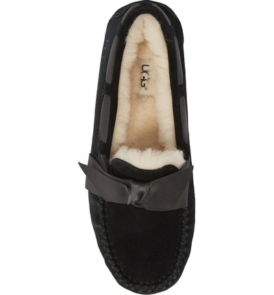 Shop Ugg Dakota Bow Slipper In Black Suede