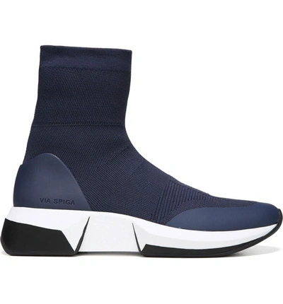 Shop Via Spiga Verion High Top Sock Sneaker In Sapphire Fabric