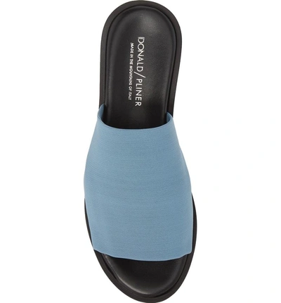 Shop Donald Pliner Lou Platform Wedge Mule In Blue Leather