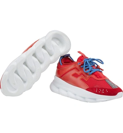 Shop Versace Chain Reaction Sneaker In Red