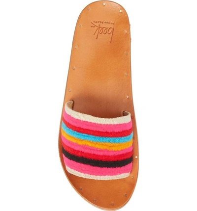 Shop Beek Lovebird Embroidered Slide Sandal In Multi/ Tan
