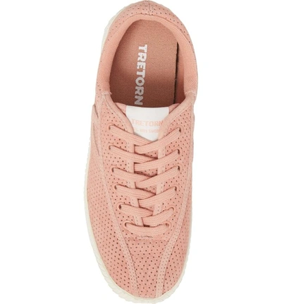 Shop Tretorn Bold Perforated Platform Sneaker In Blush Nubuck
