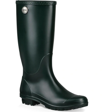 Shop Ugg Shelby Matte Waterproof Rain Boot In Olive Rubber