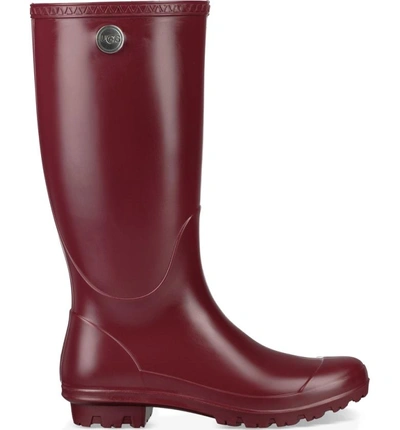 Shop Ugg Shelby Matte Waterproof Rain Boot In Garnet Rubber