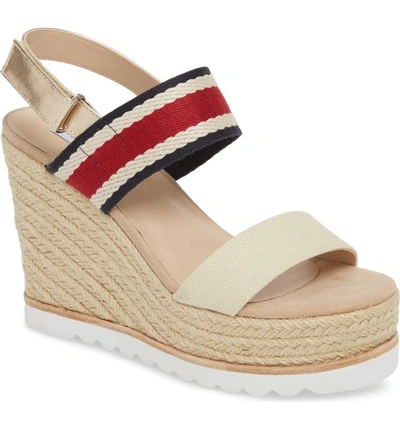 Shop Steve Madden Verdes Slingback Wedge In White Multi