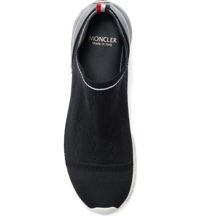 Shop Moncler Giroflee Knit Sock Sneaker In Black