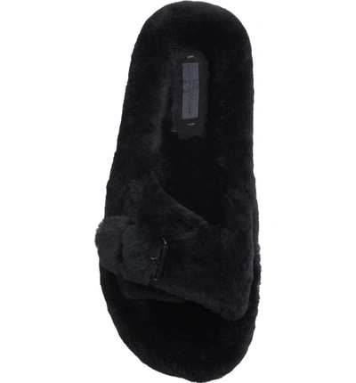 Shop Alexander Wang Bee Genuine Shearling Slide Sandal In Black