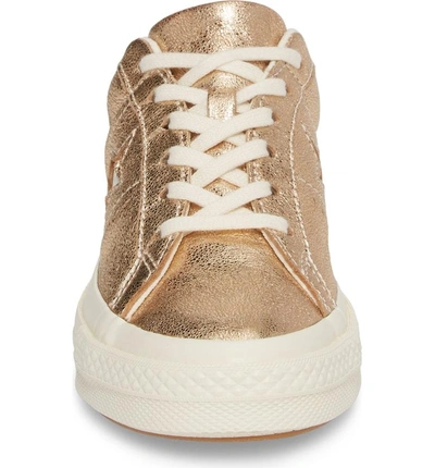 Shop Converse One Star Heavy Metal Low Top Sneaker In Gold Leather