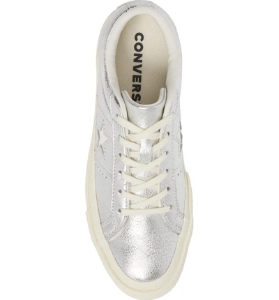 Shop Converse One Star Heavy Metal Low Top Sneaker In Silver Leather