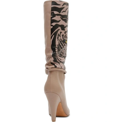 Shop Valentino Tiger Slouch Boot In Poudre