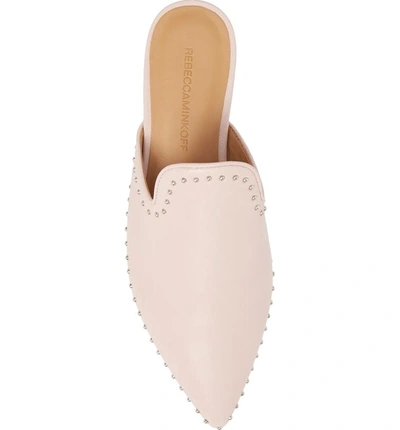 Shop Rebecca Minkoff Chamille Studded Mule In Millennial Pink Leather