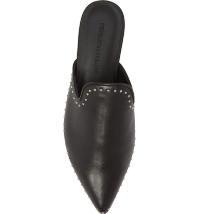 Shop Rebecca Minkoff Chamille Studded Mule In Black Leather