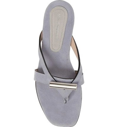 Shop Stuart Weitzman Arro Thong Sandal In Dovetail Suede