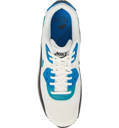 Shop Nike Air Max 90 Sneaker In Sail/ Emerald/ Black/ Blue