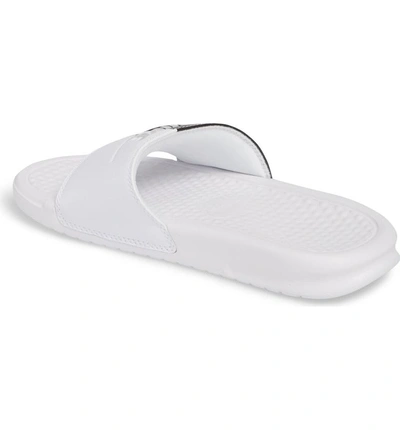 Shop Nike Benassi Jdi Slide Sandal In White/ Pure Platinum