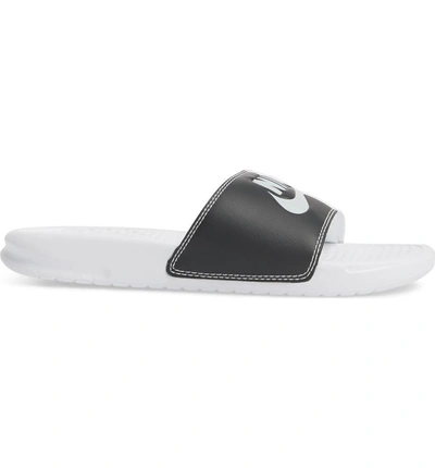 Shop Nike Benassi Jdi Slide Sandal In White/ Pure Platinum