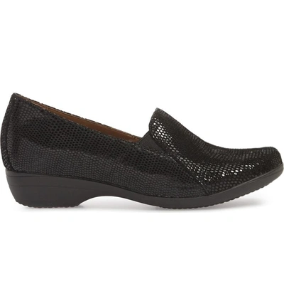 Shop Dansko Farah Loafer In Black Lizard Leather