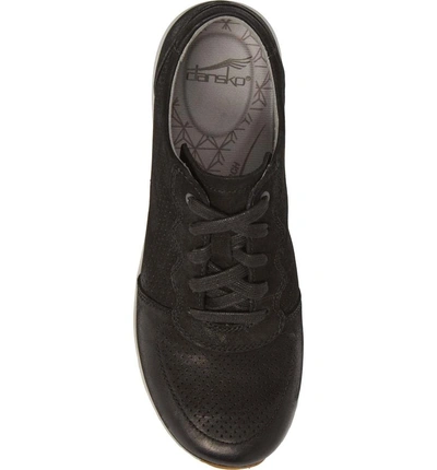 Shop Dansko Christina Sneaker In Black Nubuck Leather
