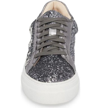 Shop Steve Madden Active Star Platform Sneaker In Pewter Glitter