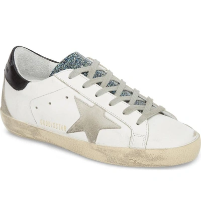Shop Golden Goose Superstar Lace-up Sneaker In White/ Grey/ Blue