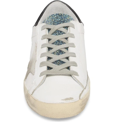 Shop Golden Goose Superstar Lace-up Sneaker In White/ Grey/ Blue