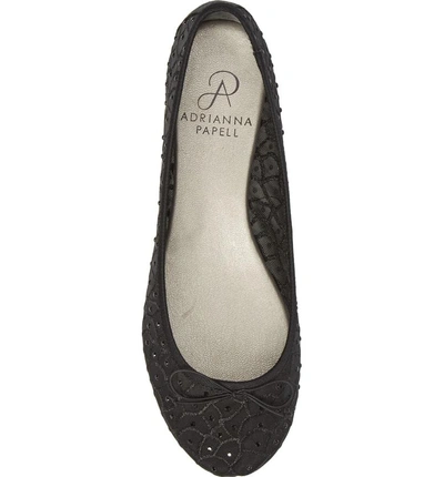 Shop Adrianna Papell Natalia Ballet Flat In Black Fabric