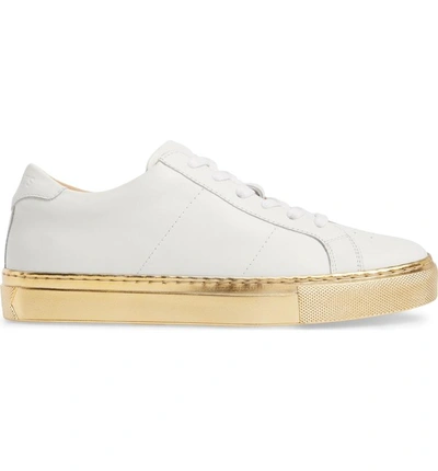 Shop Greats Royale Low Top Sneaker In Blanco Gold Leather