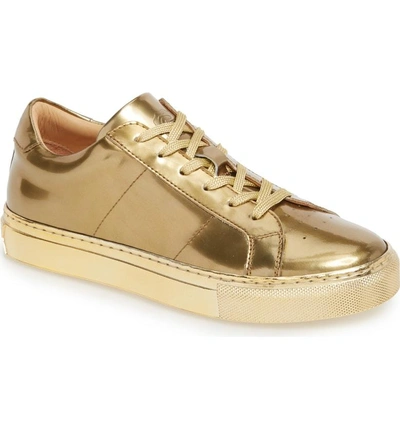 Shop Greats Royale Low Top Sneaker In Gold Tonal Flat Leather