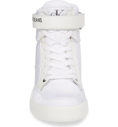 Shop Calvin Klein Jeans Est.1978 Nelda High Top Sneaker In White Leather
