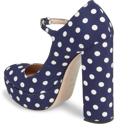 Shop Miu Miu Platform Mary Jane Pump In Blue