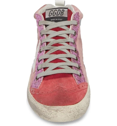 Shop Golden Goose Star Mid Top Sneaker In Pink/ White
