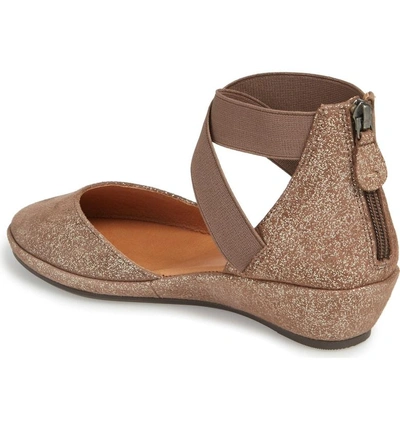 Shop Gentle Souls By Kenneth Cole 'noa' Elastic Strap D'orsay Sandal In Cocoa Metallic Leather