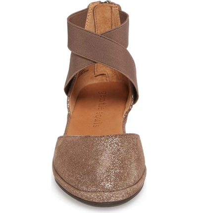 Shop Gentle Souls By Kenneth Cole 'noa' Elastic Strap D'orsay Sandal In Cocoa Metallic Leather