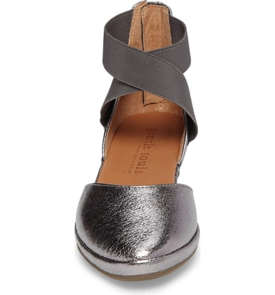 Shop Gentle Souls 'noa' Elastic Strap D'orsay Sandal In Anthracite Leather