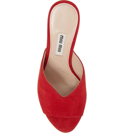 Shop Miu Miu Jewel Slide Sandal In Red