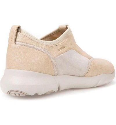 Shop Geox Nebula S Slip-on Sneaker In Gold Leather