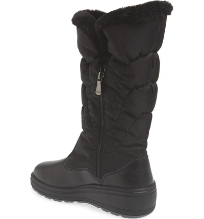 Shop Pajar Waterproof Boot With Faux Fur Cuff In Black Leather