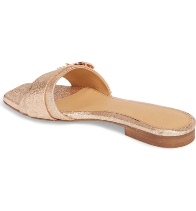 Shop Seychelles Harmonic Slide Sandal In Rose Gold Leather
