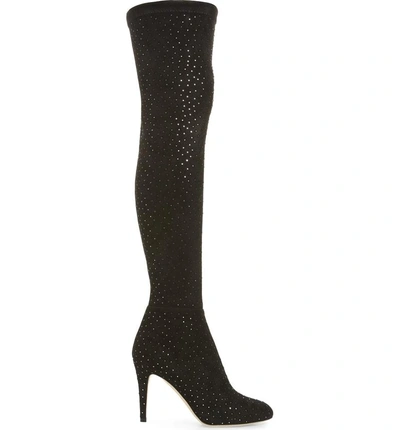 Shop Jimmy Choo Toni Studded Over The Knee Boot In Black