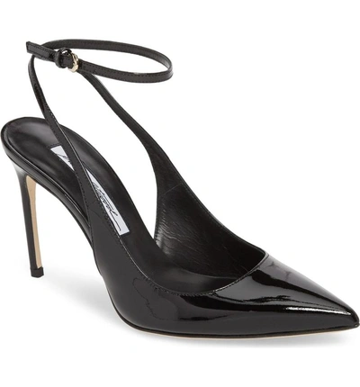 Shop Brian Atwood Vicky Wraparound Pump In Black Patent