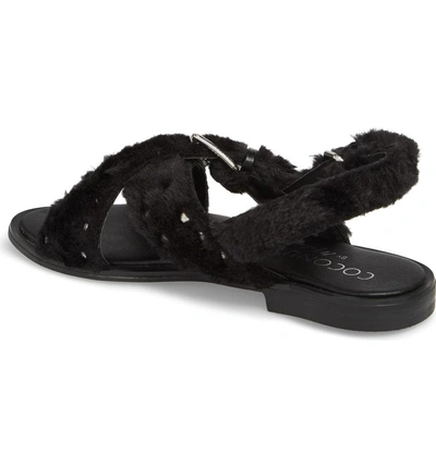 Shop Matisse Ray Sandal In Black Faux Fur