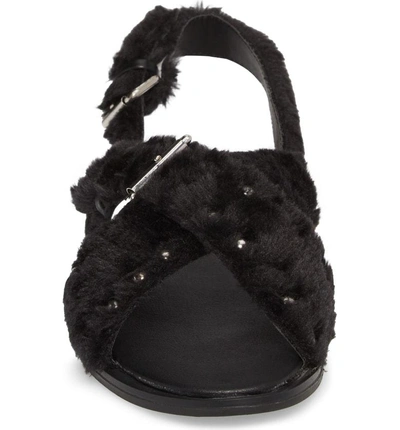 Shop Matisse Ray Sandal In Black Faux Fur