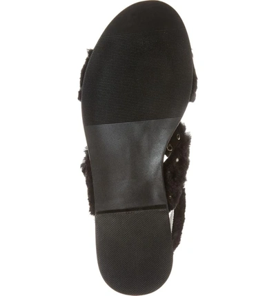 Shop Matisse Ray Sandal In Black Faux Fur