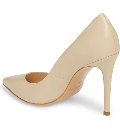 Shop Charles David Calessi Pointy Toe Pump In Nude Leather