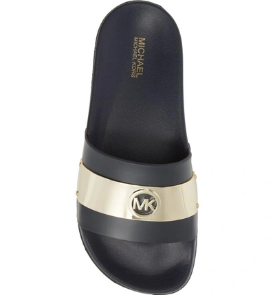 Shop Michael Michael Kors Jett Slide Sandal In Admiral Fabric