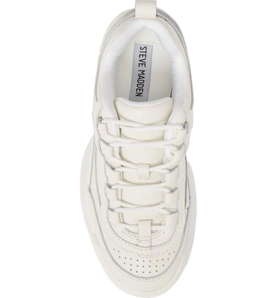 Shop Steve Madden Sidekick Platform Sneaker In White Leather