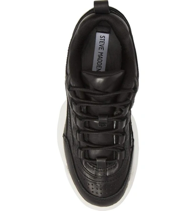 Shop Steve Madden Sidekick Platform Sneaker In Black Leather