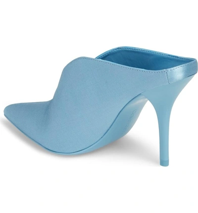 Shop Calvin Klein Mallie Pointy Toe Mule In Faded Blue Fabric