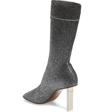 Shop Vetements Lurex Sock Boot In Silver/silver Heel - 814