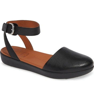 Shop Fitflop Cova Ankle Strap Sandal In Black Leather